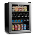 Subcold Super65 LED - Table-Top Fridge | 65L Beer, Wine and Drinks Fridge | LED Light + Lock and Key | Energy Efficient (Silver)