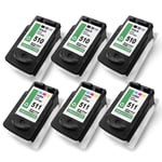 6x Pro Ink 3+3 XL for Canon Pixma MP-240 MX-320 MP-235 MP-282