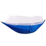 Hamac De Camping Extérieur Portatif Pour 1 À 2 Personnes Avec Moustiquaire Tissu De Parachute Haute Résistance Lit Suspendu Chasseur-Dormeur, Bleu B