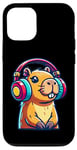 iPhone 12/12 Pro Capybara Wearing Headphones Music Case