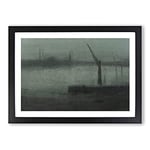 Big Box Art The Nocturne Blue and Silver by James McNeill Whistler Framed Wall Art Picture Print Ready to Hang, Black A2 (62 x 45 cm)