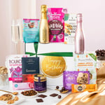 Happy Birthday Food & Drink Gift Hamper with 2 x Bottega Prosecco's (200ml) - Vegan & Gluten Free