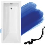 Baignoire Rectangulaire 180x80 + appui-tête, Siphon de bain et pieds (support) - Set 4en1 - Fabriqué en ue Badland modern