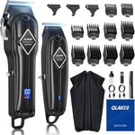 Professional  Hair  Clippers  Men +  T - Blade  Trimmer  Kit -  Cordless  Hair