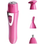 Elektrisk Lady Shaver 4 i 1 Trimmer för kvinnor, USB laddningsbar (rosa)