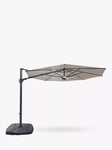 KETTLER Free Arm Tilt Canopy LED Light Freestanding Garden Parasol with Base, 3.3m