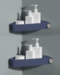 Sotfamily 2 Pièces Plastique Etagere Douche sans Percage, Rangement et Organisation de la Salle de Bain, Porte Savon Douche, Etagere Salle de Bain, Comprend 6 Autocollants Adhésifs, Bleu Marine