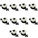 Ccykxa - 10 Pcs Poignees et boutons de tiroir, boutons de tiroir, Poignee de porte ceramique (Blanc avec noir)