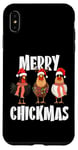 Coque pour iPhone XS Max Merry Chickmas Chapeau de Père Noël lumineux Motif poule