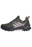 adidas Women's Terrex AX4 Gore-TEX Hiking Shoes Non-Football Low, Olive Strata/Silver Dawn/Fig, 8.5 UK