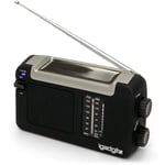 Dynamo Wind Up, Solar, & USB Rechargeable Portable AM FM Radio + 3 Year Warranty