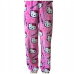 Cartoon HelloKitty Flanellpyjamas Plysch och tjocka isolerande pyjamas för kvinnor - Rosa Pink XL