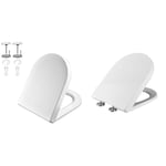 GRIFEMA G951 - Abattant WC, Lunette de Toilette, Fermeture en Douceur, Dégagement Rapide & Ibergrif M41001, Abattant WC Forme D, Cuvette Toilette avec Frein de Chute, Lunette WC