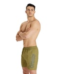 arena Short de Bain Fundamentals Logo Homme, Maillot de Bain Plage en Tissu Doux à Séchage Rapide, avec Slip Intégré en Maille Filet