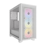 CORSAIR 3000D RGB AIRFLOW Mid-Tower PC Case – 3x AR120 RGB Fans – Three-Slot GPU Support – Fits up to 8x 120mm Fans – High-Airflow Design – White