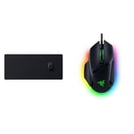 Razer Strider XXL - Cuir synthétique Multicouche Noir/Vert & Basilisk V3 - Souris Gaming Filaire Noir