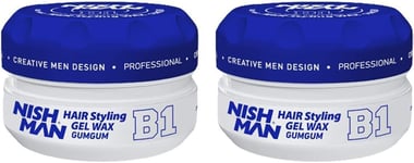 Nishman Hair Styling Wax for Men, B1 GumGum, Gummy Wax 150 ml | Edge Control | 