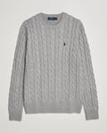 Polo Ralph Lauren Cotton Cable Pullover Fawn Grey Heather