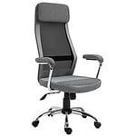 Vinsetto Office Chair Mesh High Back Swivel Task PC Desk Chair for Home with Arm, Grey