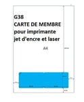 1000 CARTE DE MEMBRE PLASTIFIE pour IMPRIMANTE, carte intégrée dans une feuille pour imprimer des cartes plastifiées pour CARTE ADHÉRENT- carte association, carte de fidélité - carte de club