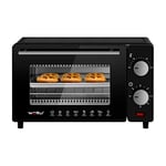 WOLTU Mini Four Électrique 10L, Petit Four à Pizza avec 4 Modes de Cuisson pour Gâteau, Poulet, Viande, Poisson, 100-230℃, Minuterie 0-60 min, 650W, Noir