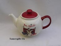 Leonardo Red Cream Bon Appetit Kitchen Ceramic Tea Pot