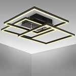 B.K.Licht I Plafonnier LED moderne 40 Watt I lampe de salon | 3000 K blanc chaud I LED-Frame finition noire