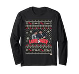 Laurel & Hardy Comedy Duo Christmas Knit Pattern Long Sleeve T-Shirt