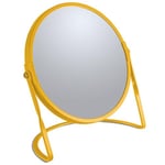 Spirella Miroir de Maquillage à Poser Miroir de beauté Miroir cosmétiques Double Face Miroir de courtoisie pivotant „Akira“ grossissement x5 - Jaune Soleil Mat