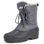 Polar Hommes Boue Lacer Short Nylon Hiver Neige Pluie Lacer Imperméable Canard Bottes - Gris - UK10/EU44 - YC0338