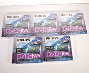 Philips DVD-RW 5x Blank Discs 1-2x Write Speed New & Sealed