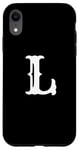 iPhone XR Letter L in white large bold American west style font Case