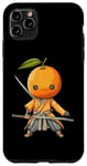 Coque pour iPhone 11 Pro Max Samouraï japonais orange guerrier Ukiyo Sensei Samouraï