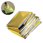 Wanz Waterproof Emergency Mat Survival Rescue Blanket Foil Thermal Space First Aid Reflective Curtain Blankets For Outdoor Camping,Gold