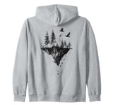 Surreal Floating Island Hoodie Dark Forest Raven Art Zip Hoodie