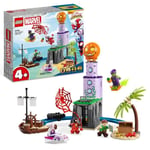 LEGO® Marvel 10790 Team Spidey vid Green Goblin's Lighthouse, leksak för 4-åringar med piratskepp