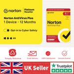 Norton Antivirus Plus 1 Device 2025 PC/Mac security 5 Minute EMAIL Delivery