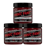 Manic Panic Vampire Red Classic Creme Vegan Semi Permanent Hair Dye 3 x 118ml