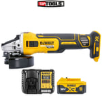 DEWALT DCG405 18V XR Brushless Angle Grinder 125mm + 1 x 5Ah Battery & Charger