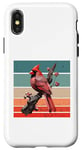 Coque pour iPhone X/XS Polygone Cardinal Géométrique Oiseau Rouge Plumes Animal