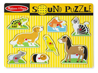 Melissa & Doug Puzzle Sonore Animaux, Cadeau pour garçon ou fille de 2 3 4 ans,Jouet en bois Montessori, Jouets d'éveil et 1er âge, Jouet en bois classique, Jouets d'activité et de développement