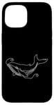 Coque pour iPhone 15 Baleine bleue One Line