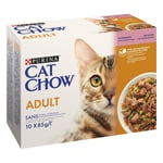 Paté pour chats adultes au Saumon et haricots verts 10x85G cat chow