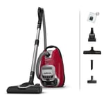 ROWENTA Silence Force Effitech Aspirateur avec sac, Bac 4,5 L, Ultra silencieux 57 dB(A), Haute filtration, Rouge YY5453FE