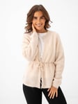 Selected Femme Sia Ras Long Sleeve Knit Belt Cardigan - Dame - Beige - XXL