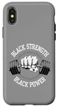 Coque pour iPhone X/XS Black History Month Entraînement Gym Haltérophilie Force Force