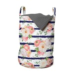 Floral Laundry bag English Garden Navy Stripes