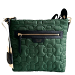 RADLEY Finsbury Park Flower Quilt Dark Green Medium Zip Top Crossbody Bag - New