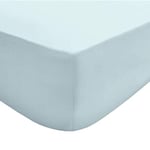 Sleepdown Drap-Housse Bleu uni Infroissable en Polycoton Percale 180 Fils Facile d'entretien avec Poche de 25 cm de Profondeur – Super King Size