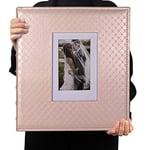 RECUTMS Photo Album 4x6 600 Photos Black Inner Page Button Grain Leather Big Capacity Pockets Pictures Album Birthday Christmas Photo Albums Wedding Anniversary (Light Champagne)